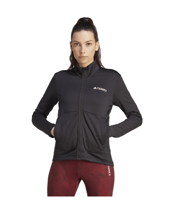adidas Terrex Fleece Jacke Damen Schwarz Black - schwarz