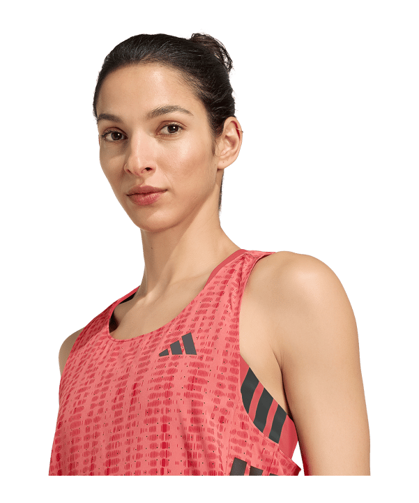 adidas Adizero Running Singlet T-shirt Donna Rosso - rosso
