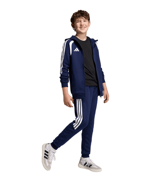 adidas Tiro 26 League Kapuzenjacke Kids Dunkelblau - weiss