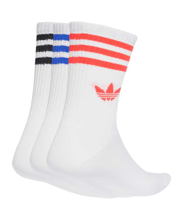 adidas Originals 3 Stripes Crew 3 Pair Sokken Wit - wit