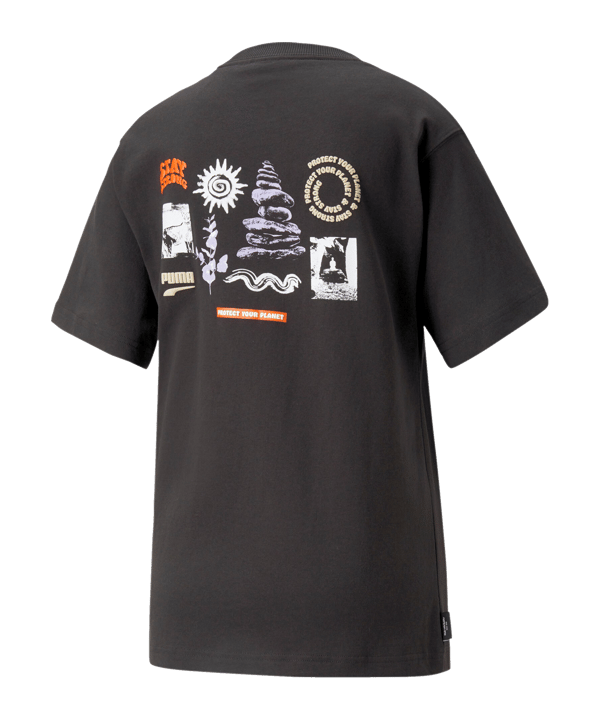 PUMA DOWNTOWN Relaxed Graphic T-Shirt Damen F01 - schwarz