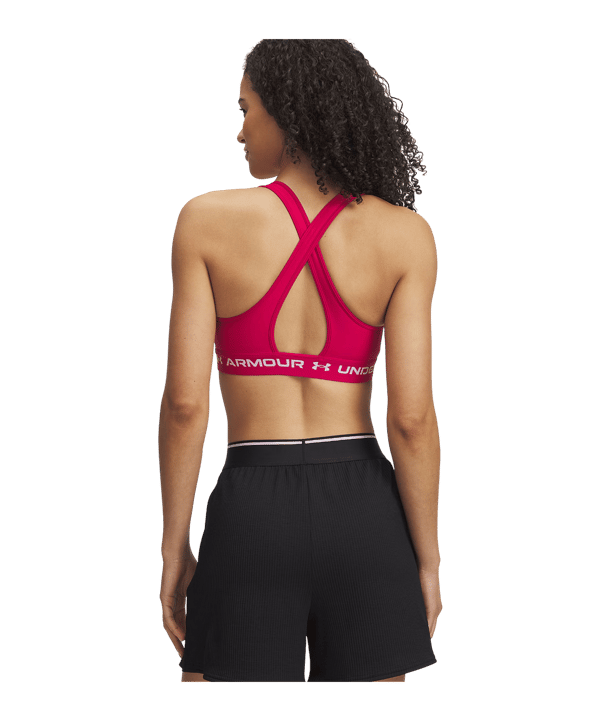 Under Armour Crossback Mid Sport-BH Damen Rosa F681 - rosa