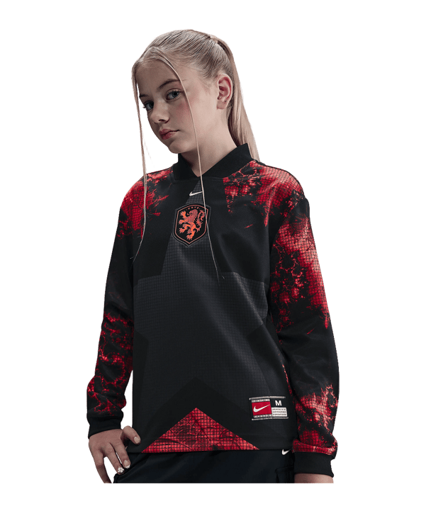 Nike KNVB Niederlande Torwarttrikot Langarm Hollywood Kids Schwarz F010 - schwarz