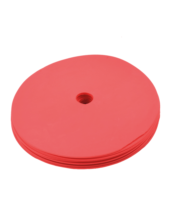 Cawila Gummi Markierungsscheiben 10er Set | rutschfeste Floormarker | 15cm | rot - rot