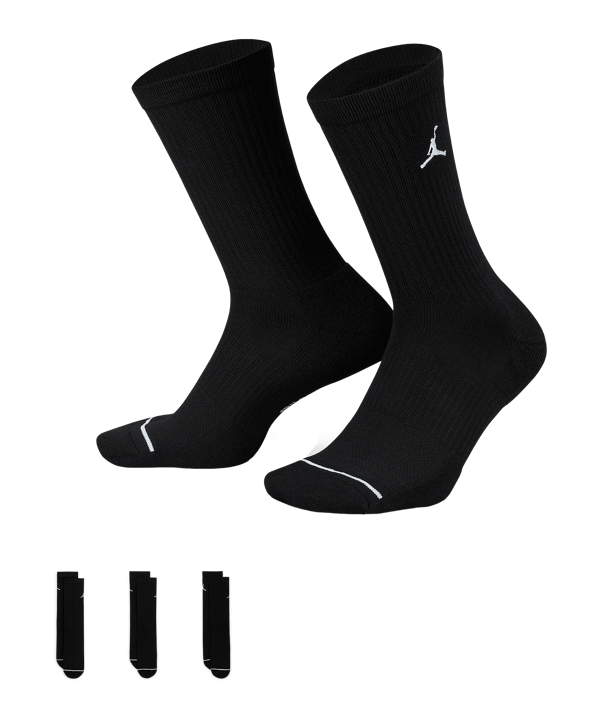 Jordan Everyday Crew Socken 3er Pack Schwarz F010 - schwarz