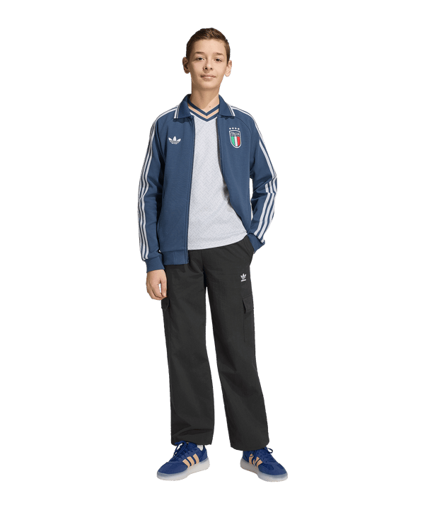 adidas Originals FIGC Italien Anthem Jacke Kids Blau - blau