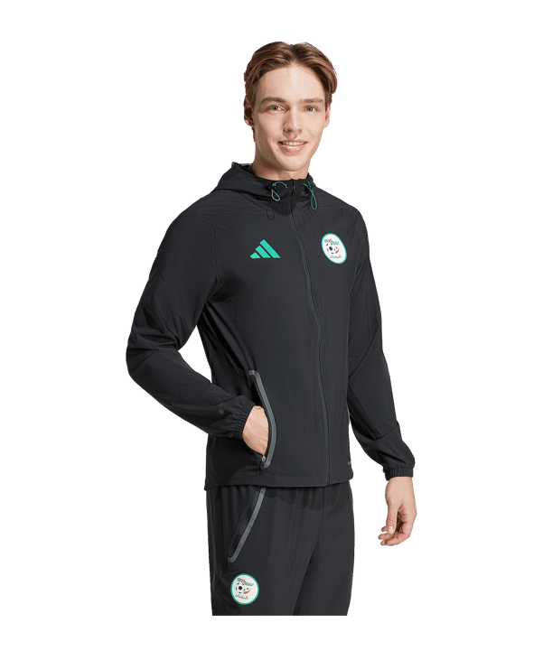 adidas FAF Algerien Tiro Tech Travel Jacke Schwarz - schwarz