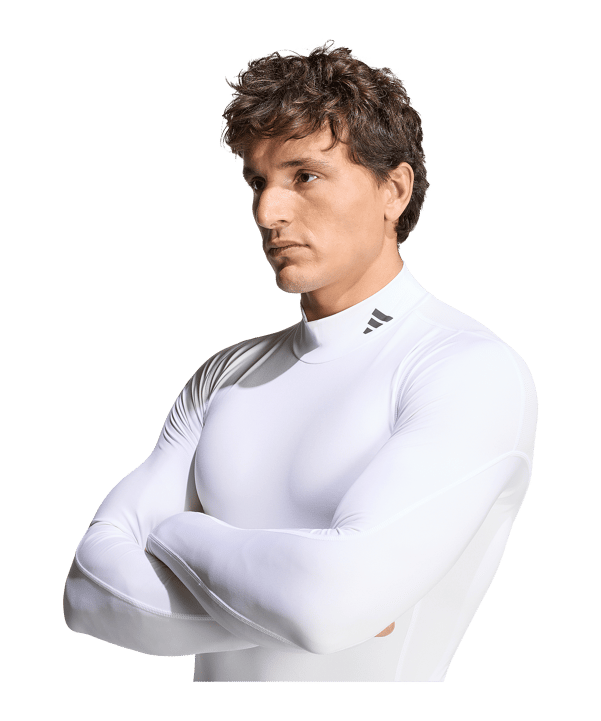 adidas Training Mockneck Manica Lunga Bianco - bianco