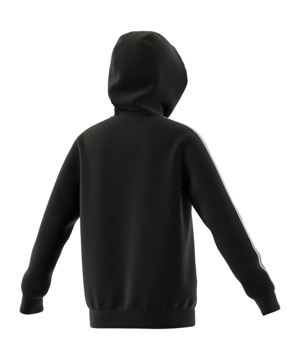 adidas 3 Stripes Kapuzenjacke Kids Schwarz Weiss - schwarz