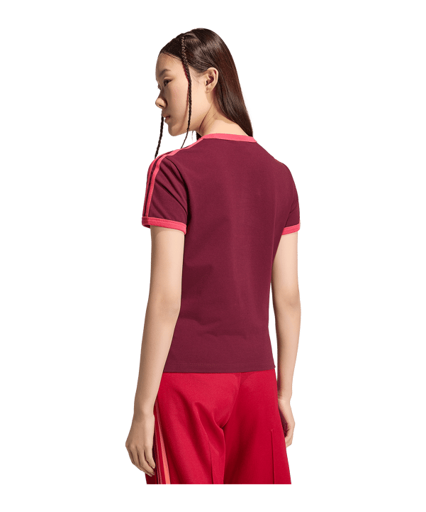 adidas Originals 3-Stripes Slim T-shirt Dames Rood - rood