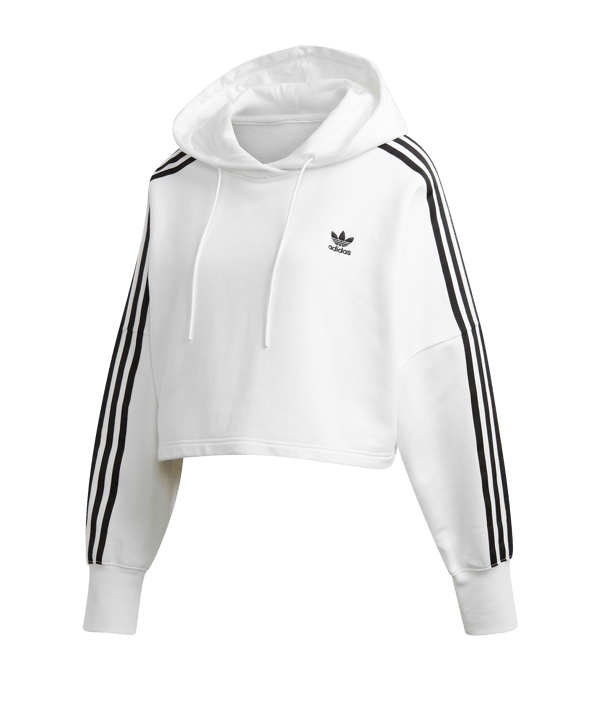 adidas Originals Cropped Hoody Damen Weiss - weiss