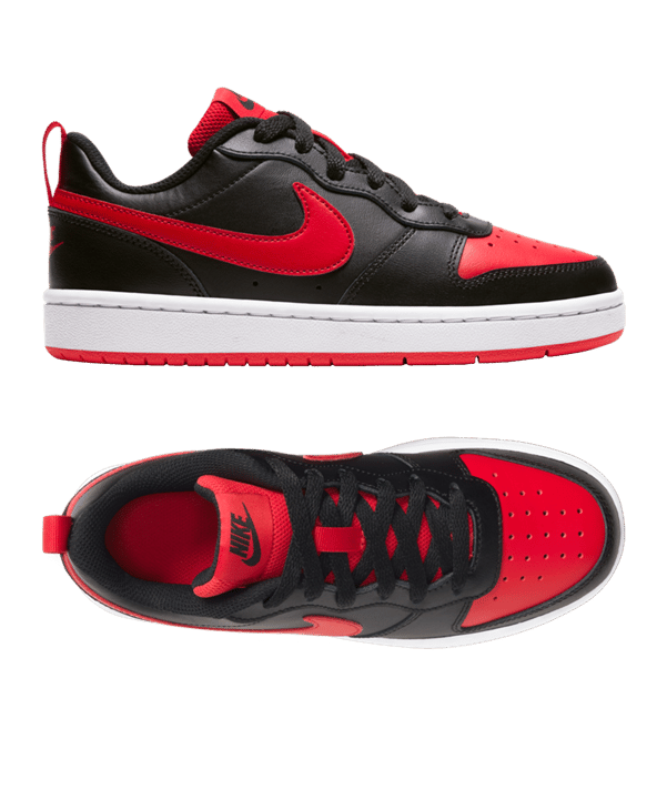 Nike Court Borough Low 2 GS Kids Schwarz Rot F007 - schwarz