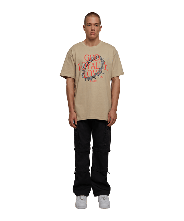 Mister Tee God Loyalty Love O T-Shirt Beige - beige