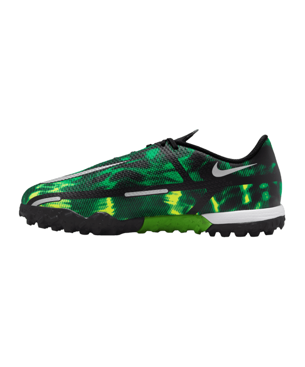 Nike Jr Phantom GT2 Shockwave Academy TF Kids Schwarz Grau Grün F003 - schwarz