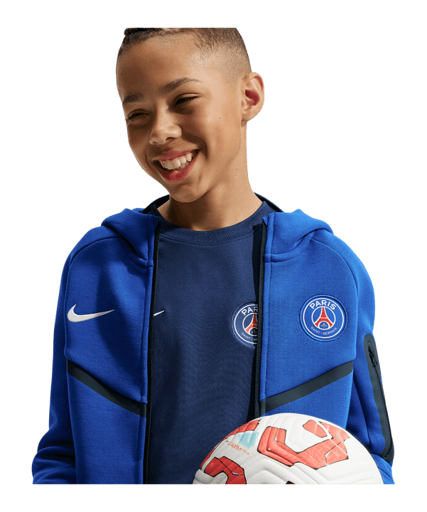 Nike Paris Saint-Germain Tech Fleece Kapuzenjacke Kids Blau F417 - blau