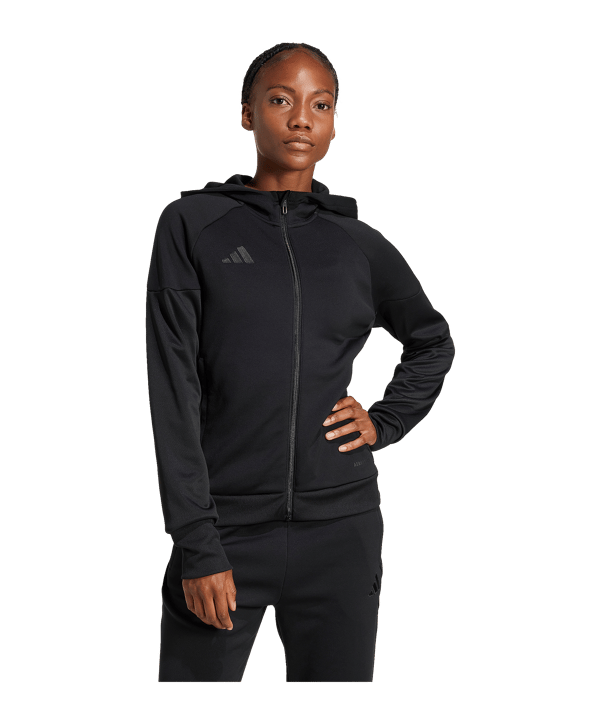 adidas Tiro 25 Travel Kapuzenjacke Damen Schwarz - schwarz