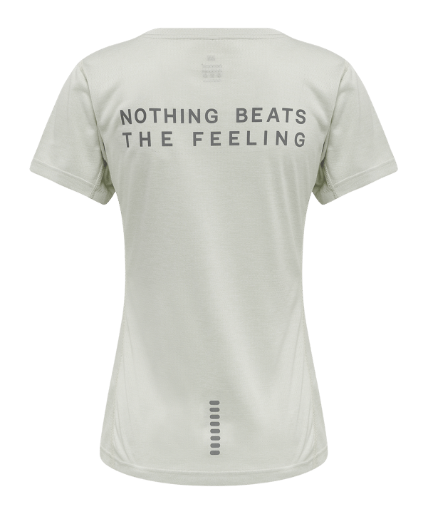 Newline Statement T-Shirt Running Damen F1113 - beige