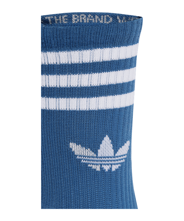 adidas Originals 3 Stripes Crew 3 Pairs Calze Blu - blu
