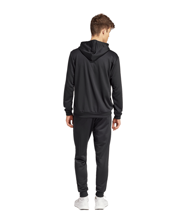 adidas Hooded Freizeitanzug Schwarz - schwarz