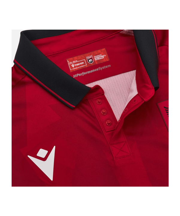 Macron Albanien Trikot Home EM 2024 Kids Rot - rot