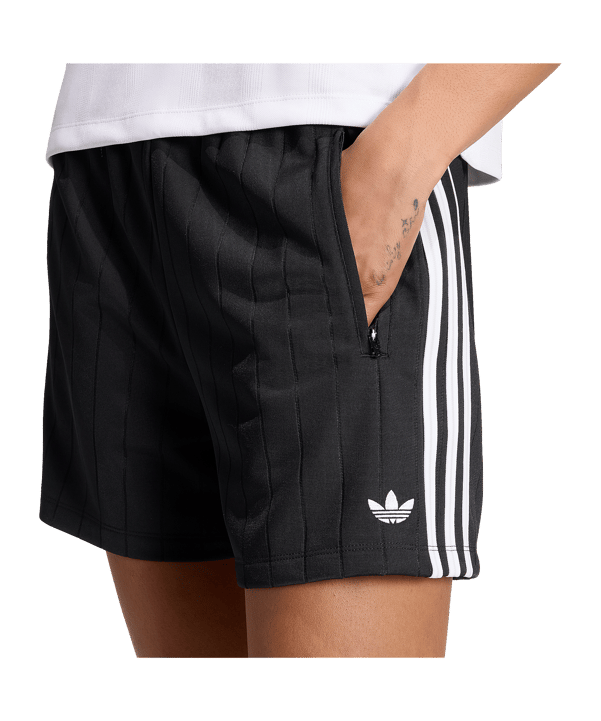 adidas Originals Pinstripe Firebird Short Damen Schwarz - schwarz