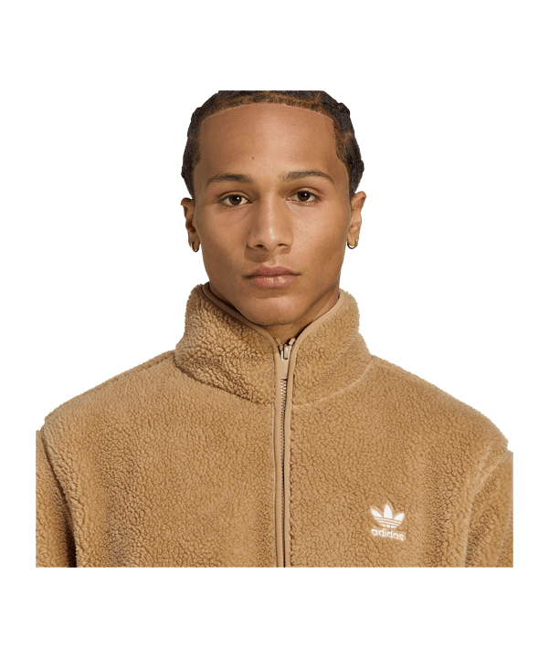 adidas Originals Trefoil Essentials Teddy Fleece Freizeitjacke Braun - braun