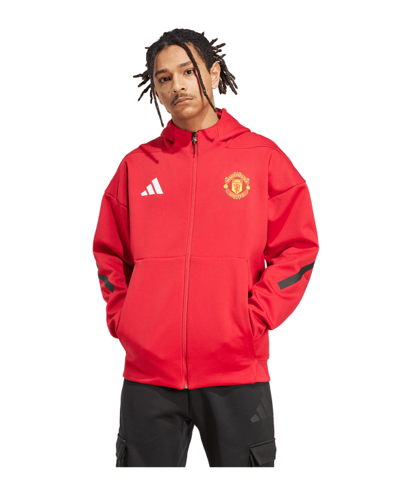 adidas Manchester United Anthem Kapuzenjacke Rot - rot