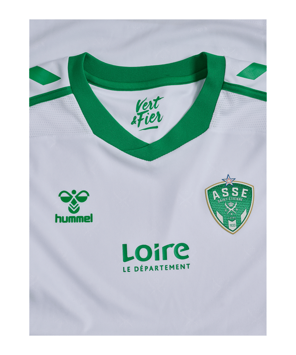 Hummel AS St. Etienne Trikot Away 2024/2025 Kids Weiss F9001 - weiss