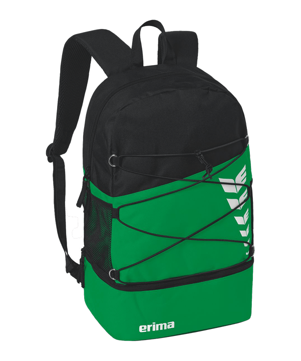 Erima Six Wings Rucksack mit Bodenfach Smaragd Schwarz - gruen