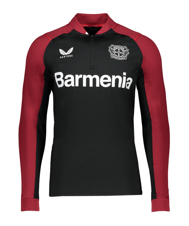 Castore Bayer 04 Leverkusen 1/4 Zip Sweatshirt Schwarz Rot | Fan