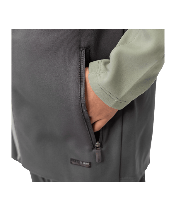 JAKO Icon Kapuzenjacke Kids Grau Grün F852 - grau