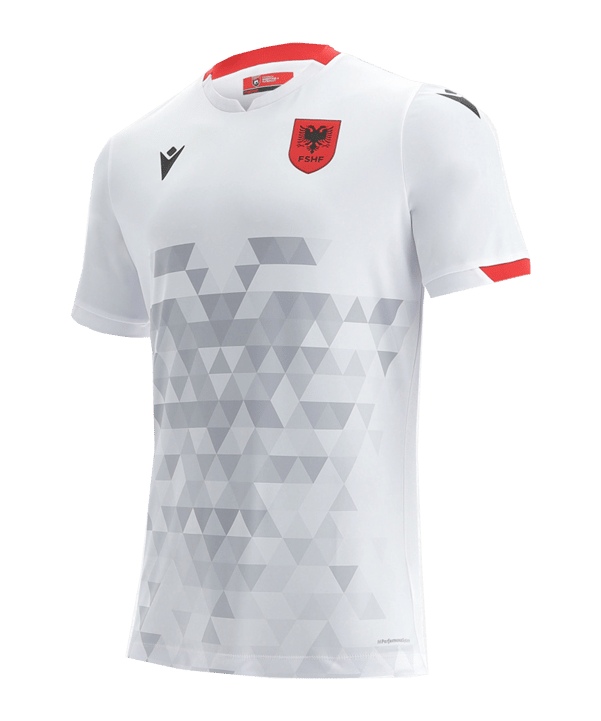 Macron Albanien Authentic Trikot Away 2020/2021 Weiss Schwarz - weiss