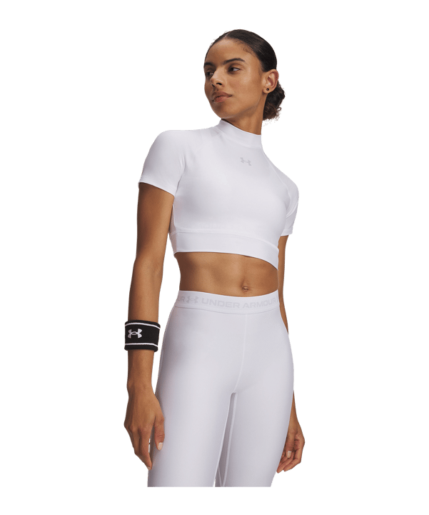 Under Armour HeatGear Crop Mock Damen Weiß F100 - weiss