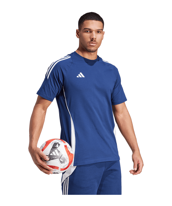 adidas Tiro 24 T-Shirt Blau Weiss - blau