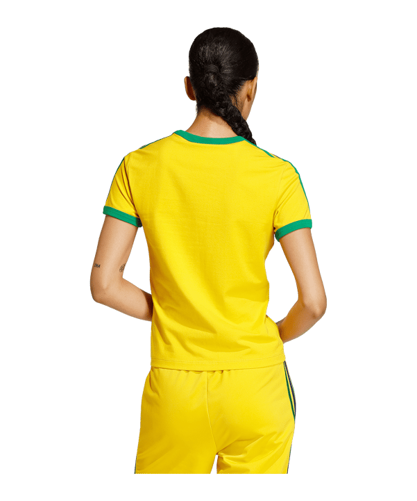 adidas Originals 3 Stripes Slim T-shirt Donna Giallo - giallo
