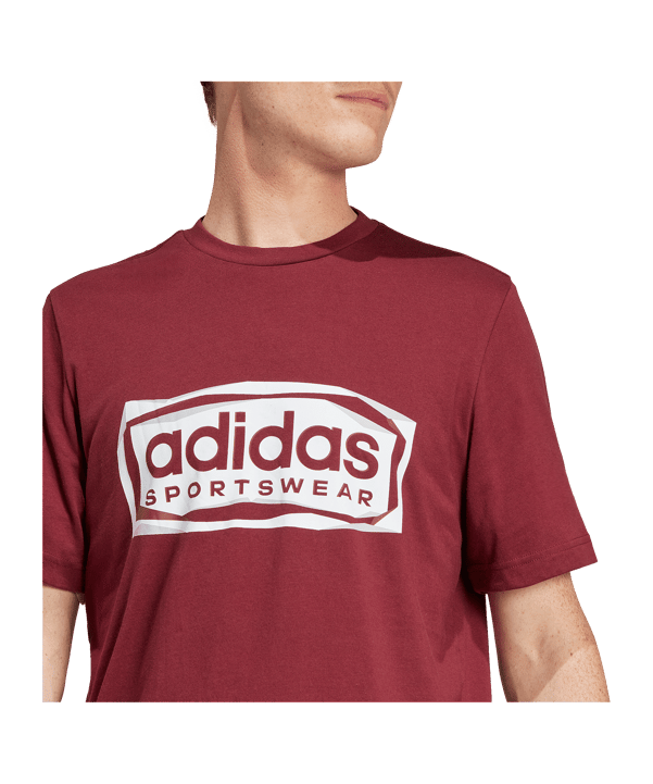 adidas Folded Graphic T-Shirt Rot - rot