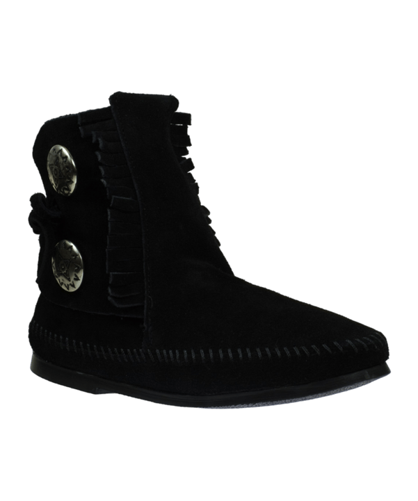 Minnetonka Two Button Boot Sneaker Schwarz Schwarz - schwarz