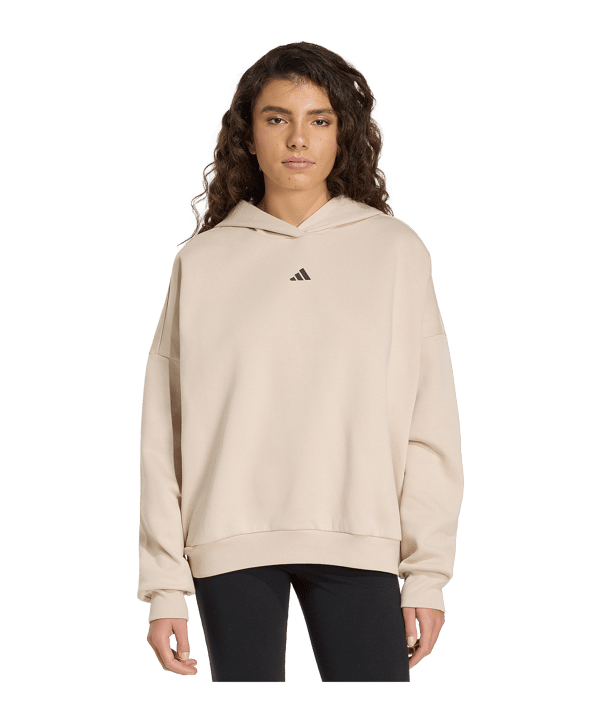 adidas 3 Stripes Studio Hoody Damen Beige - beige