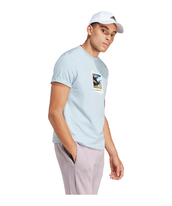 adidas All Day T-Shirt Blau - blau