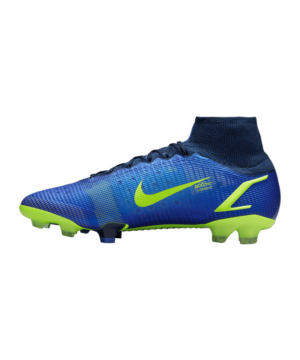 Nike Mercurial Superfly VIII Recharge Elite FG Blau Gelb F574 - blau