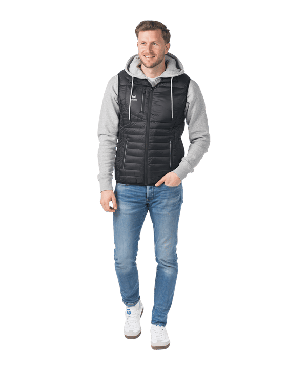 Erima CMPT Puffer Weste Schwarz - schwarz