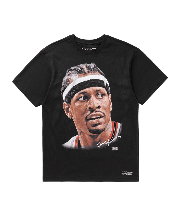 Mitchell and Ness Philadelphia 76ers NBA Big Face Allen Iverson T-Shirt Schwarz - schwarz