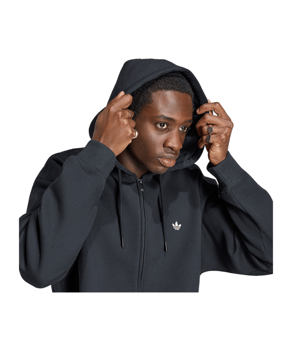 adidas Originals Trefoil Essentials Loose Kapuzenjacke Schwarz - schwarz