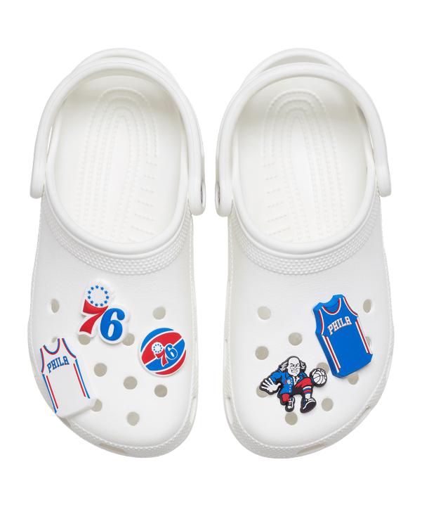 Crocs NBA Philadelphia 76ers Pin 5er Pack Merch Weiß - weiss