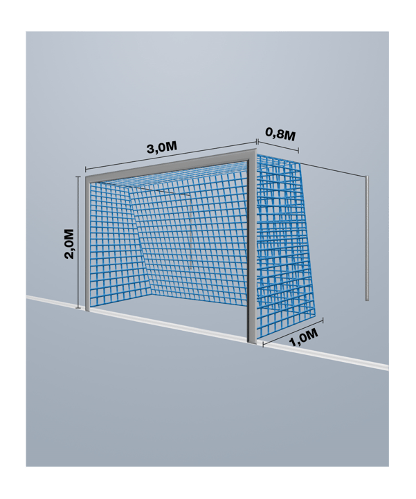 Cawila Tornetz 3,00x2,00m | Tiefe 0,8x1,0m | Maschenweite 10cm | Stärke 4mm | blau - blau