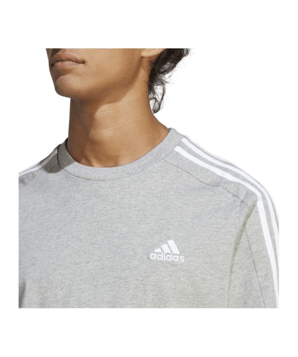 adidas 3S T-Shirt Grau Weiss - grau