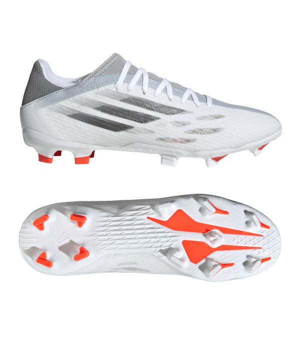 adidas X SPEEDFLOW.3 FG White Spark Weiss Grau Rot - weiss