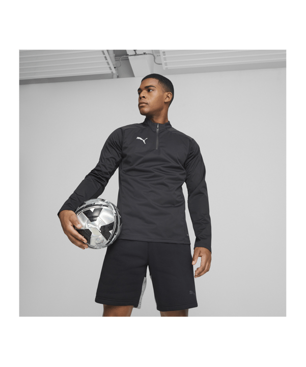 PUMA teamCUP HalfZip Regensweatshirt Schwarz F03 - schwarz