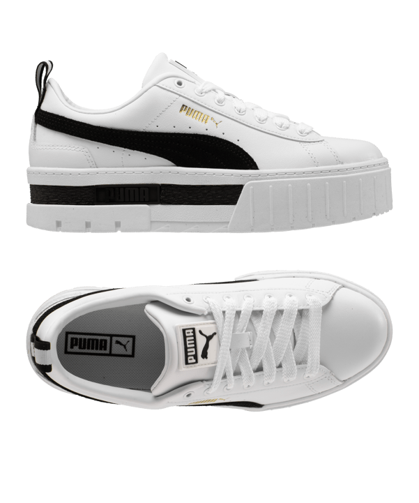 PUMA Mayze Leather Damen Weiss Schwarz F01 - weiss