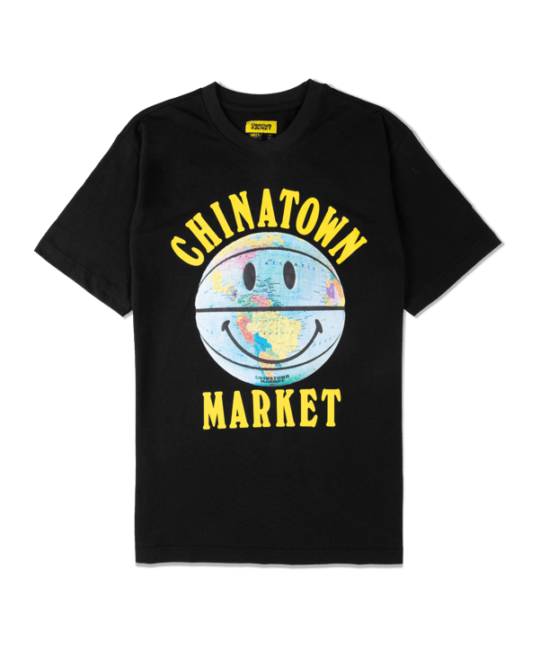 Market Smiley Globe Ball T-Shirt Schwarz - schwarz